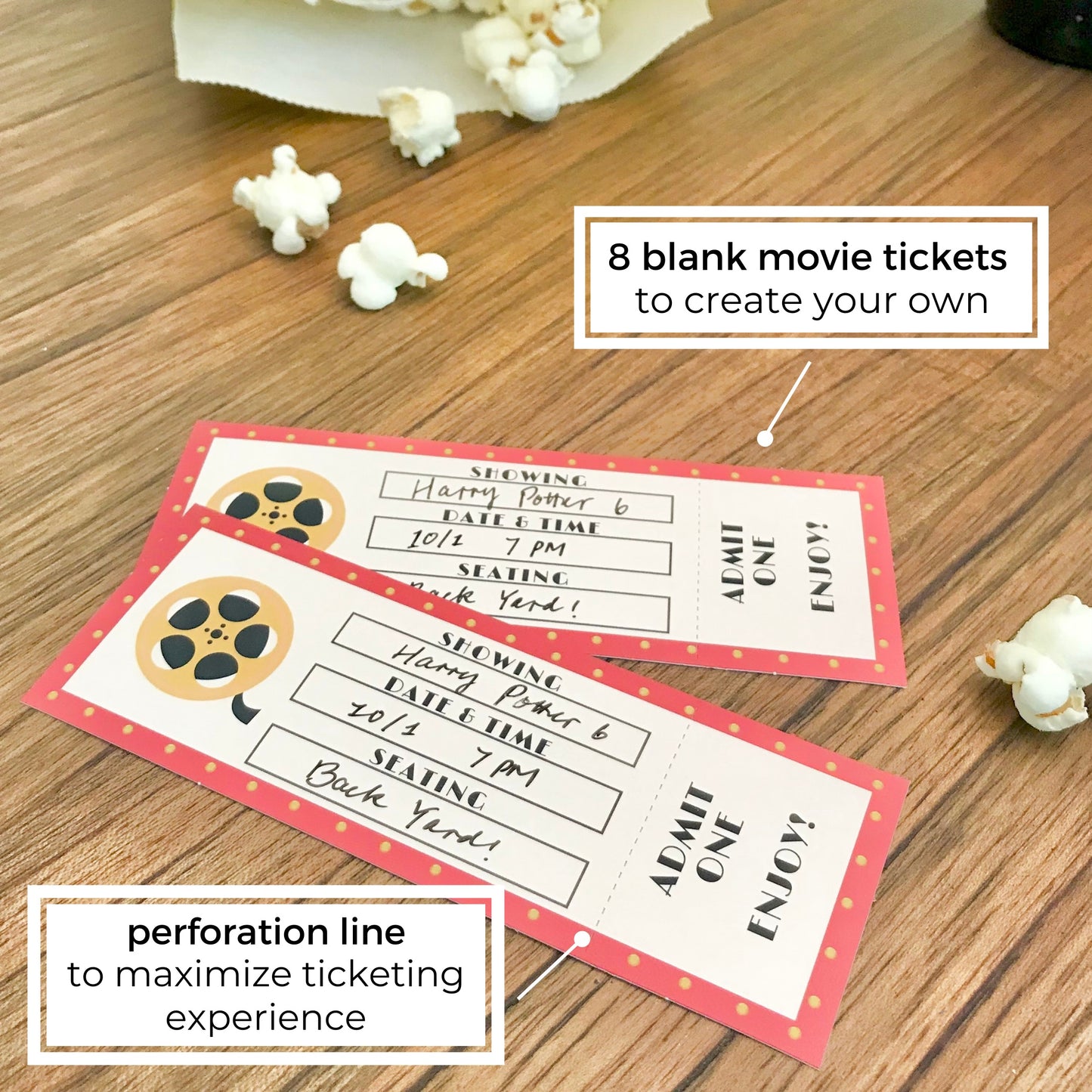 Movie Night DIY Ticket Kit