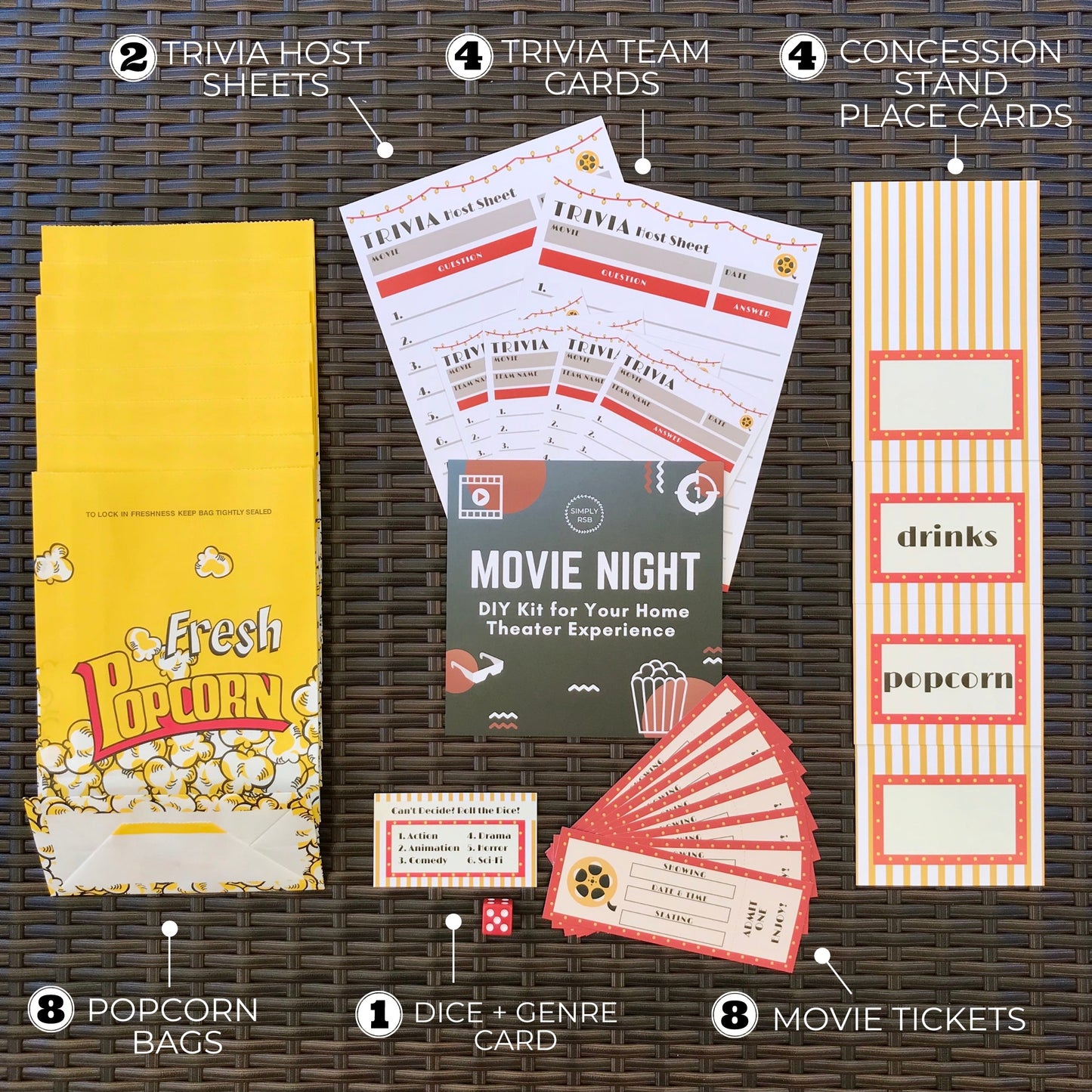 Movie Night DIY Ticket Kit